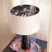 Wallpaper can even be used inside lampshades