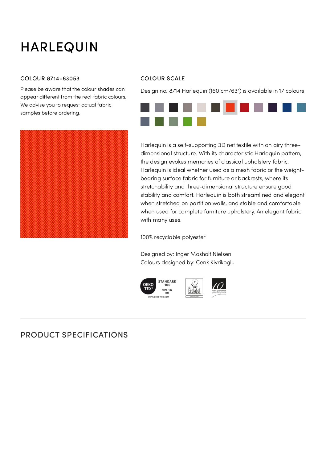 Harlequin Tech specs<br/>( pdf )