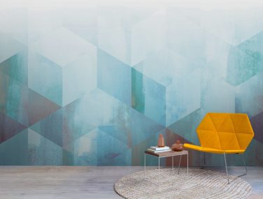 Newmor Watercolour Geometric blue fade 1