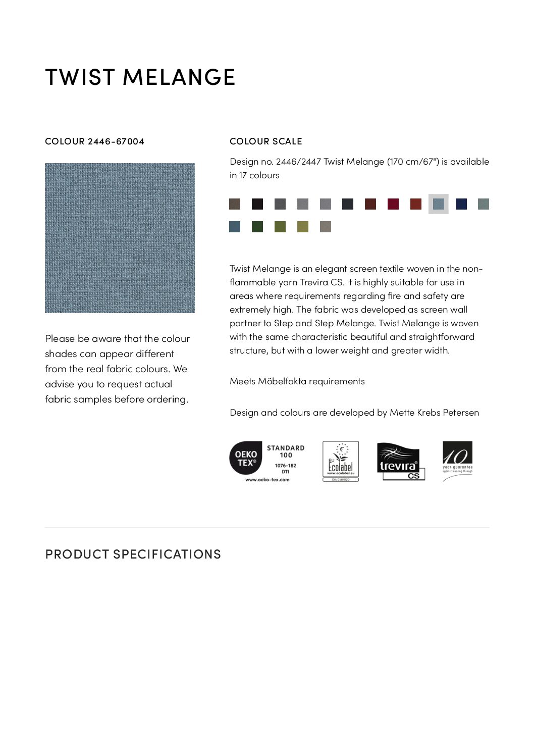 Twist and Twist Melange Tech specs<br/>( pdf )