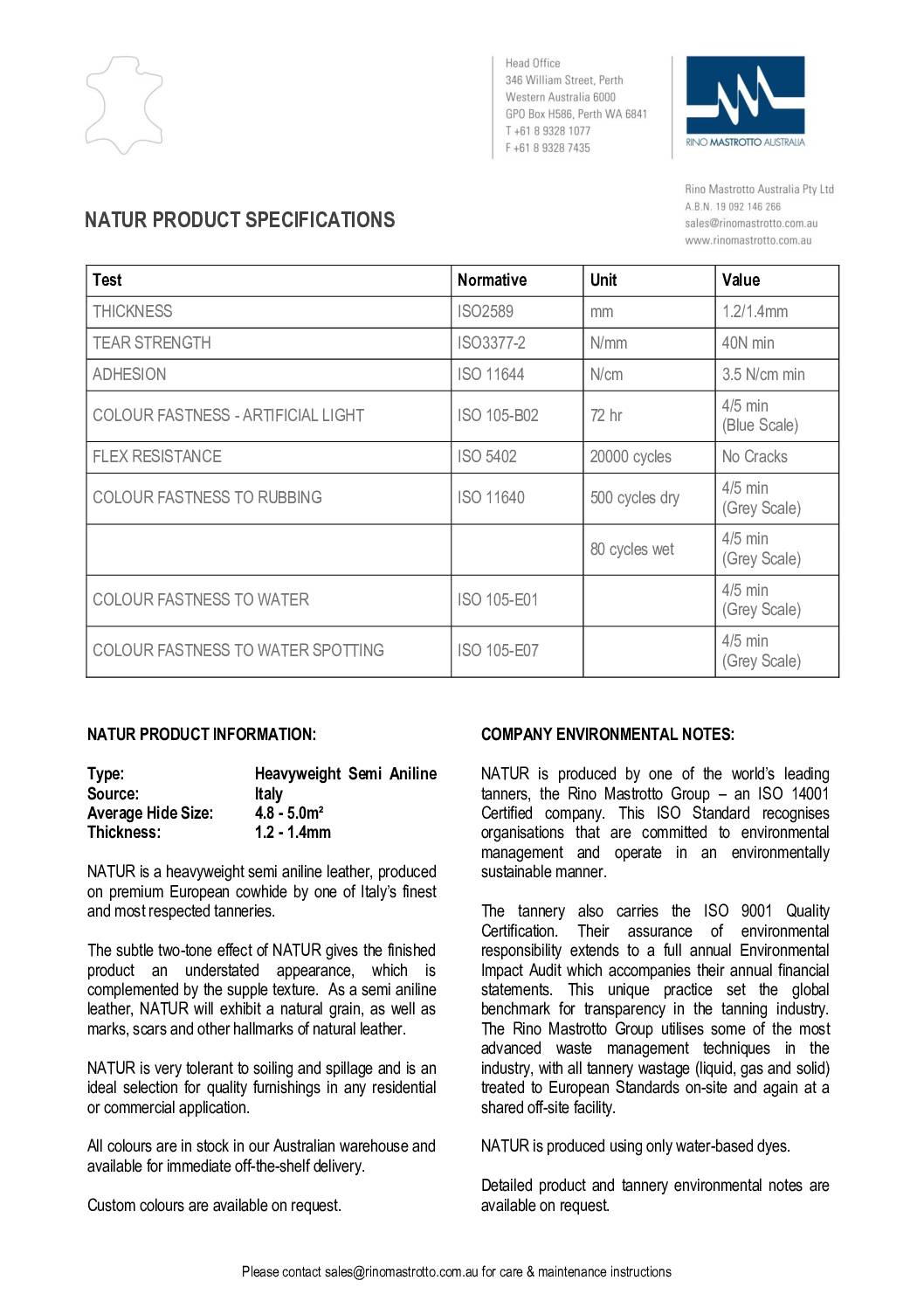 Natur-Specifications<br/>( pdf )