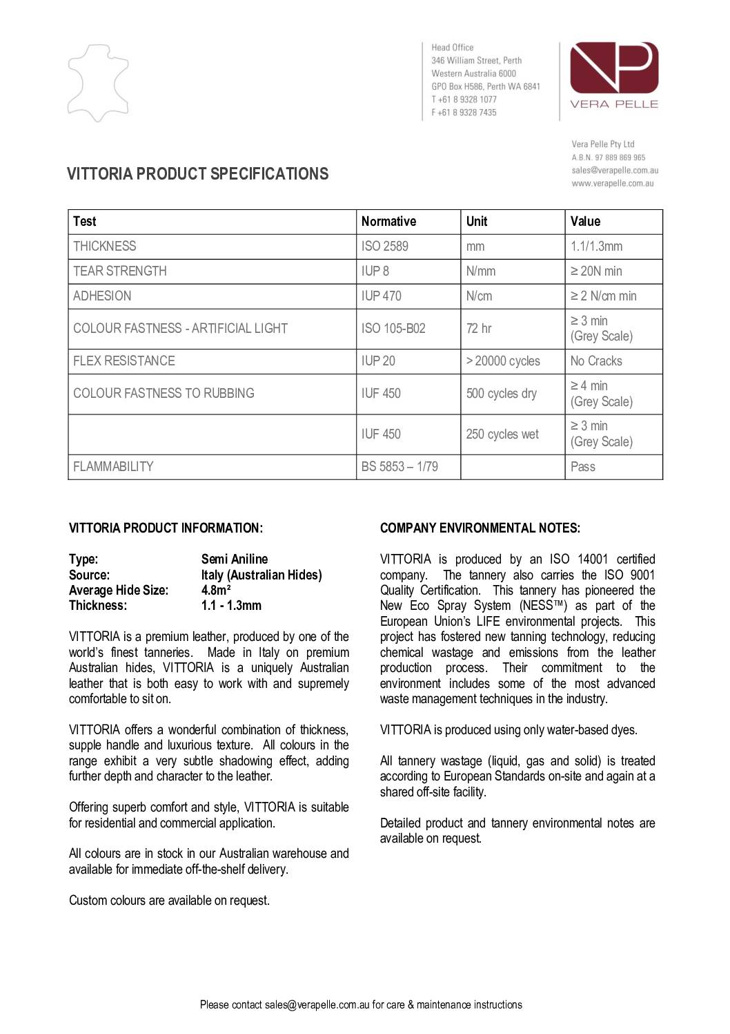 Vittoria-Specifications<br/>( pdf )