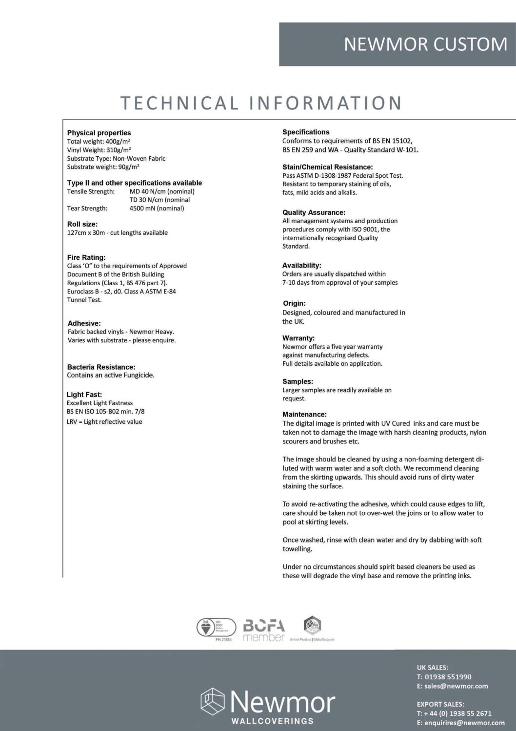 Newmor-Custom-Specification-sheet<br/>( pdf )
