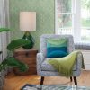 Moki Green Lattice Geometric Wallpaper - Image 2