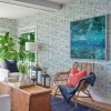 Augustine Blue Distressed Geometric Wallpaper - Image 2