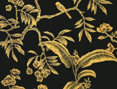 Collezione Gold Banana Garden: Tessuto da Parato Dipinto a Mano • Misha 2024 04 10 16 36 05