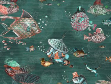 Sea Life Teal Coral