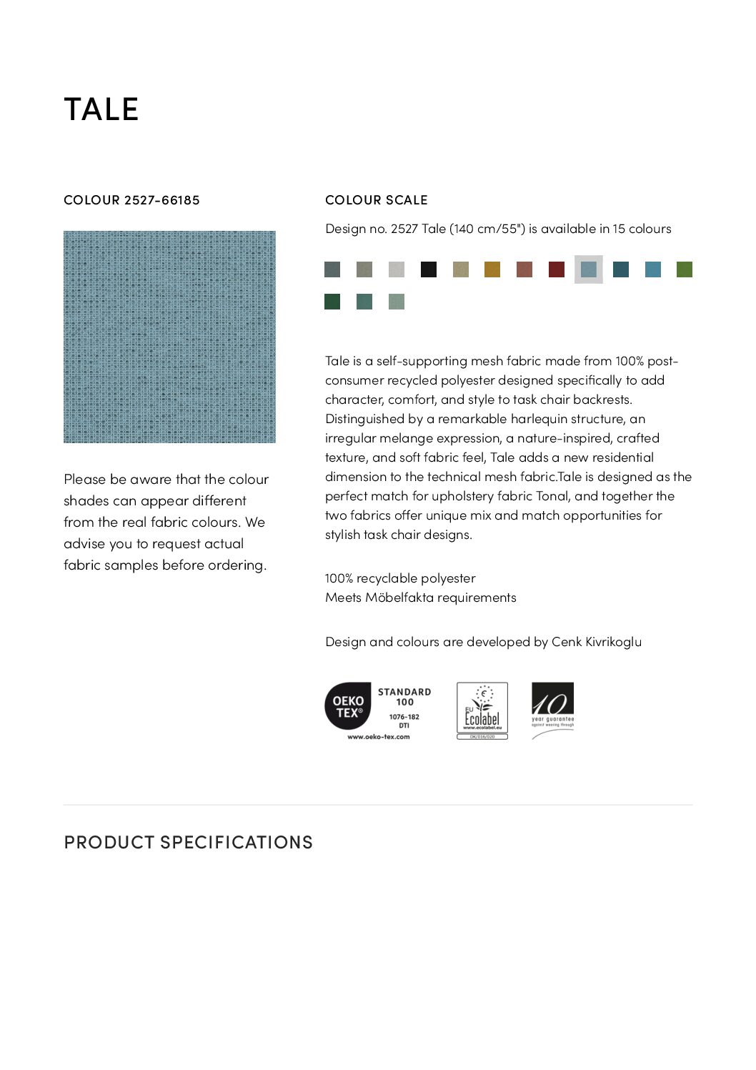 Tale Tech specs<br/>( pdf )