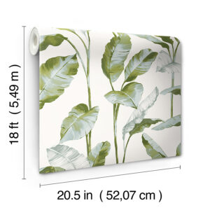 Green Banana Leaf Peel and Stick Wallpaper