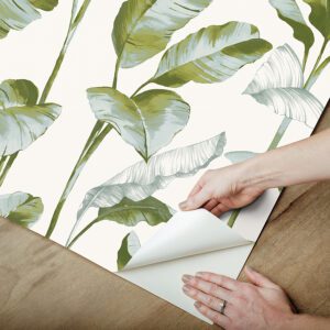 Green Banana Leaf Peel and Stick Wallpaper