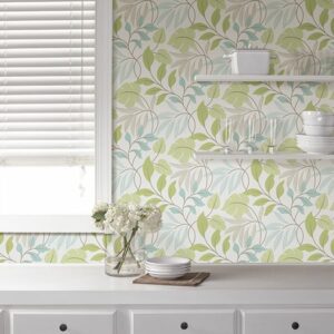 Blue and Green Meadow Peel & Stick Wallpaper