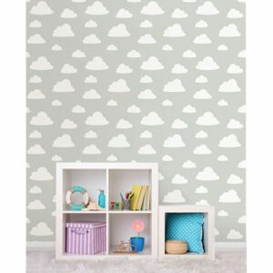 Clouds Grey Peel & Stick Wallpaper