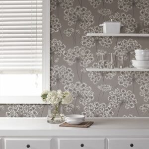 Angelica Grey Peel & Stick Wallpaper