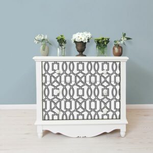 Uptown Trellis Black/White Peel & Stick Wallpaper