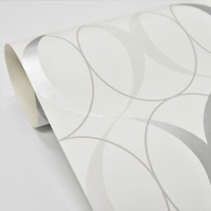 Circulate Light Silver Peel And Stick Wallpaper