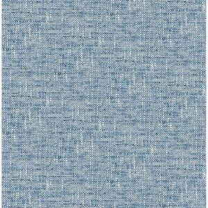 Navy Poplin Texture Peel & Stick Wallpaper