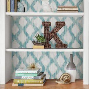 Teal Floating Trellis Peel & Stick Wallpaper