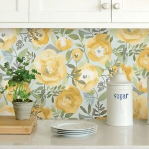 Peachy Keen Yellow Peel & Stick Wallpaper