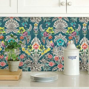 Summer Love Teal Peel & Stick Wallpaper
