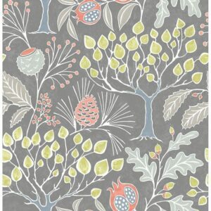 Groovy Garden Grey Peel & Stick Wallpaper