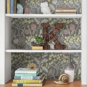 Groovy Garden Grey Peel & Stick Wallpaper