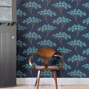 Blue Ficus Peel & Stick Wallpaper