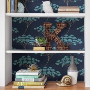 Blue Ficus Peel & Stick Wallpaper