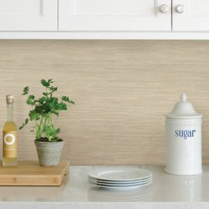 Tibetan Grasscloth Cream Peel & Stick Wallpaper