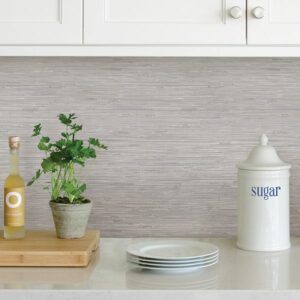 Tibetan Grasscloth Silver Peel & Stick Wallpaper