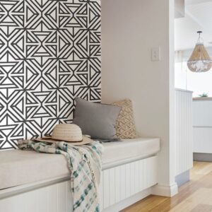 Black Linear Peel and Stick Wallpaper