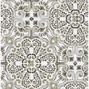 Black Florentine Tile Peel & Stick Wallpaper