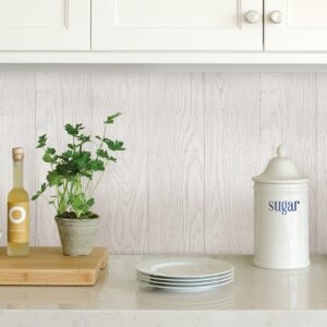 Timber White Peel and Stick Wallpaper