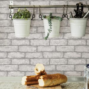 Cambridge Brick Grey Peel & Stick Wallpaper