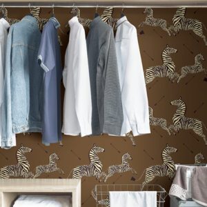 Safari Brown Zebra Safari Scalamandré Self Adhesive Wallpaper