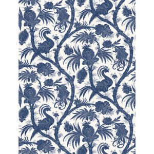 Indigo Balinese Peacock Scalamandré Self Adhesive Wallpaper