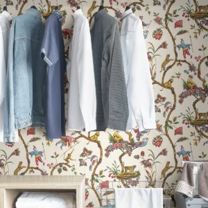 White Chinoise Exotique Scalamandre Self Adhesive Wallpaper