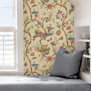 Ecru Chinoise Exotique Scalamandre Self Adhesive Wallpaper
