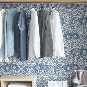 Blue Foliole Peel & Stick Wallpaper