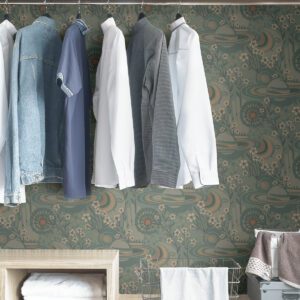 Teal Ethereal Cosmos Peel and Stick Wallpaper