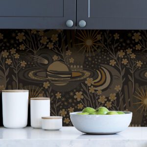 Black Ethereal Cosmos Peel and Stick Wallpaper