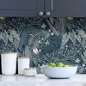Blue Poise Peel and Stick Wallpaper