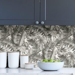 Black & White Maui Peel & Stick Wallpaper