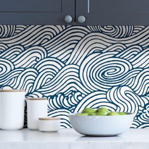 Navy Saybrook Peel & Stick Wallpaper