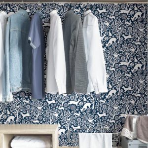 Navy Merriment Peel & Stick Wallpaper