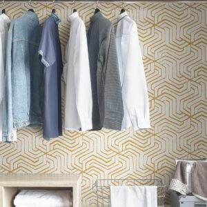 Ochre Farrow Peel & Stick Wallpaper