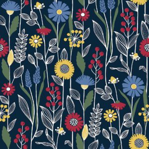 Navy Jane Peel & Stick Wallpaper