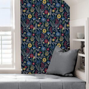 Navy Jane Peel & Stick Wallpaper