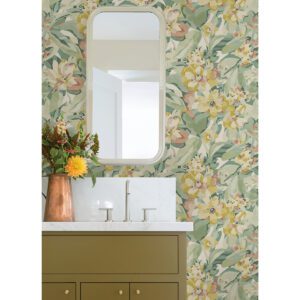 Yellow Belles Fleurs Peel and Stick Wallpaper