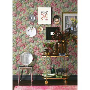 Wine Belles Fleurs Peel and Stick Wallpaper