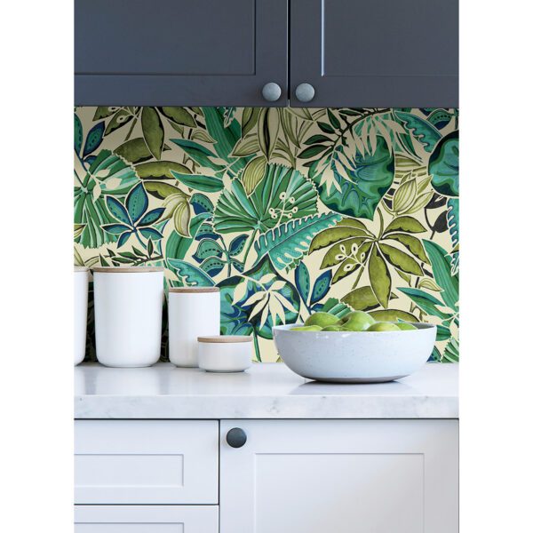 0060100 turquoise feuilles peel and stick wallpaper.jpeg